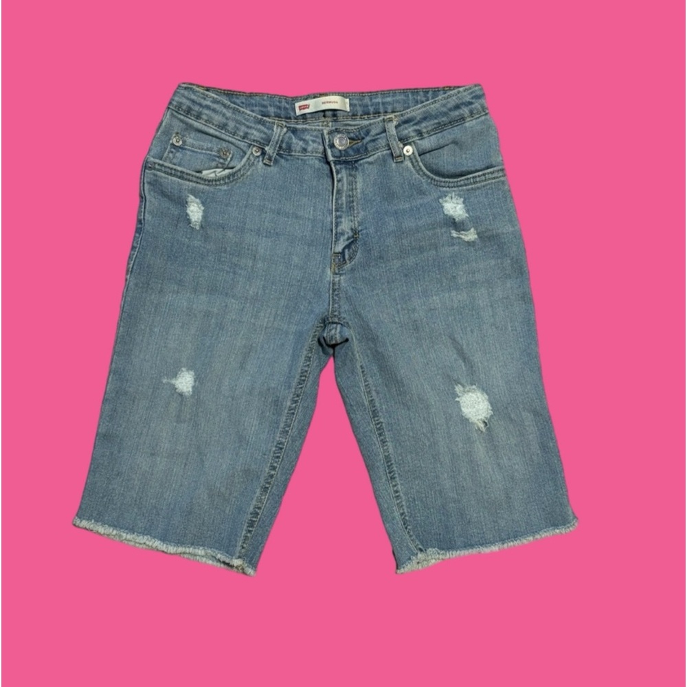 Levi's Girls Distressed Jean Bermuda Shorts- Size 14 REG